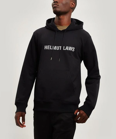 Shop Helmut Lang Helmut Laws Cotton Hoodie In Black Basalt