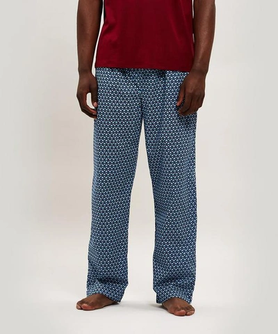Shop Derek Rose Ledbury Cotton Pyjama Trousers In Navy