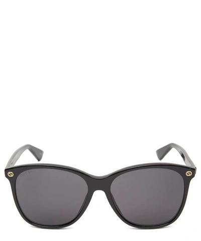 Shop Gucci Wayfarer Rounded Square Acetate Sunglasses In Black