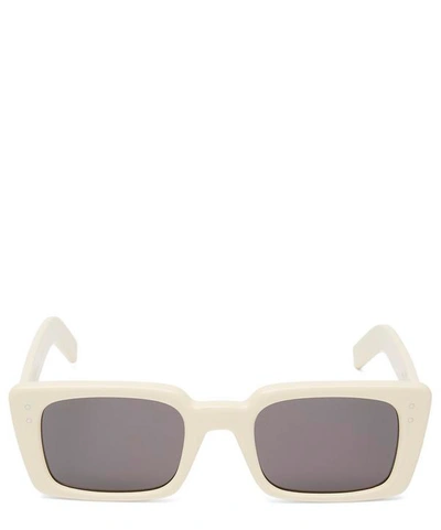 Shop Gucci Slim Rectangular Acetate Sunglasses In Ivory