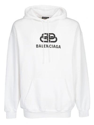Shop Balenciaga Hoodie In Off White