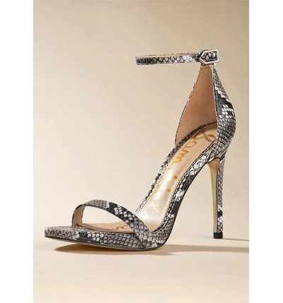 Shop Sam Edelman Ariella Ankle Strap Sandal In Pyrite Leather