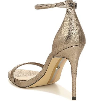 Shop Sam Edelman Ariella Ankle Strap Sandal In Pyrite Leather