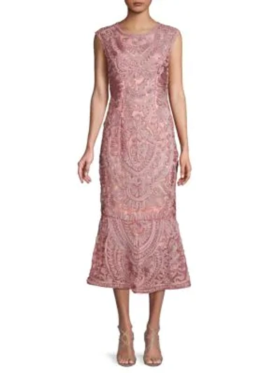 Shop Js Collections Soutache Midi Dress In Antique Rose