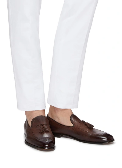 Shop Doucal's Tassel Leather Loafers In Moro