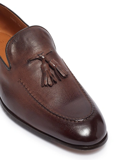 Shop Doucal's Tassel Leather Loafers In Moro