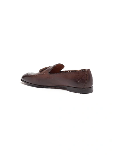 Shop Doucal's Tassel Leather Loafers In Moro