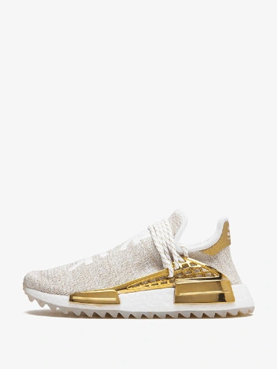 Shop Adidas Originals Adidas Gold And White Adidas X Pharrell Williams Hu Holi Nmd Sneakers