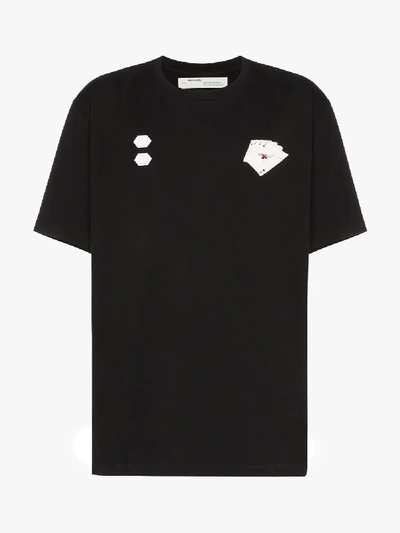 Shop Off-white Card Print T-shirt In Black