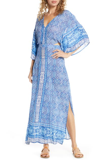 blue swim cover up