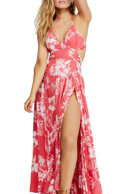 raspberry maxi dress