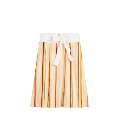 Shop Tory Burch Striped Cotton Skirt In Canyon Stripe