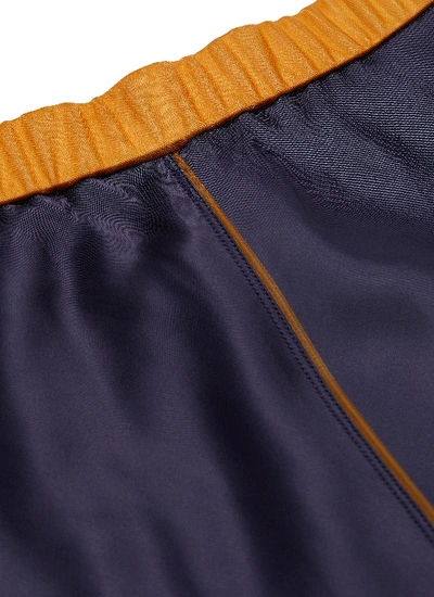 Shop Helmut Lang Convertible Contrast Waist Satin Maxi Skirt