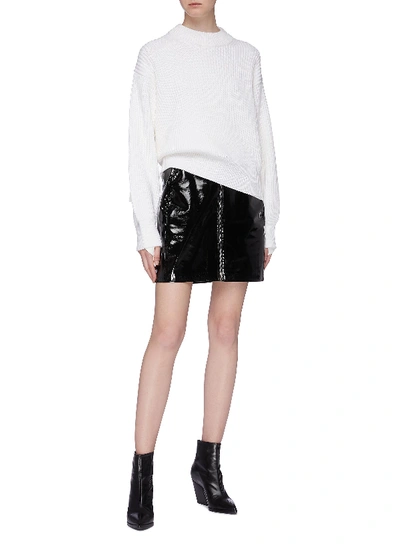 Shop Helmut Lang Wool-cotton Chunky Knit Sweater In White