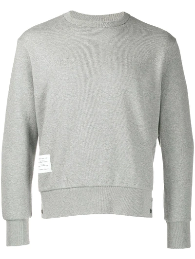 Shop Thom Browne Sweatshirt Mit Logo-streifen In Grey