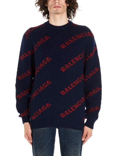 Shop Balenciaga Sweater In Blue