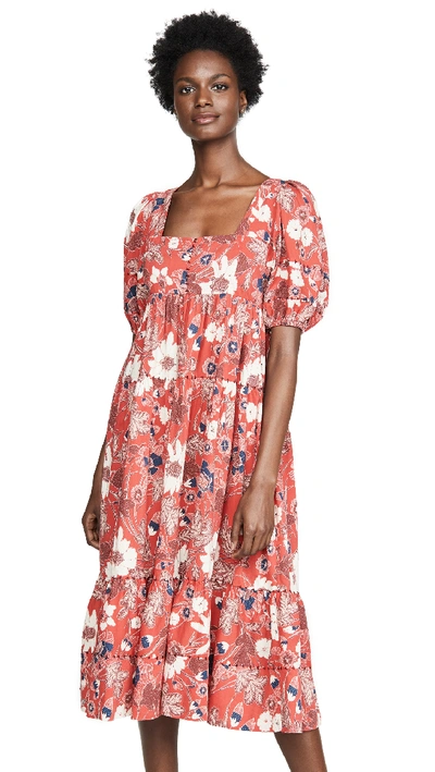 Shop Ulla Johnson Nora Dress In Scarlet