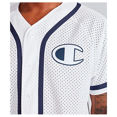 Shop Champion Men's Mesh Baseball Jersey T-shirt, White - Size Xlrg