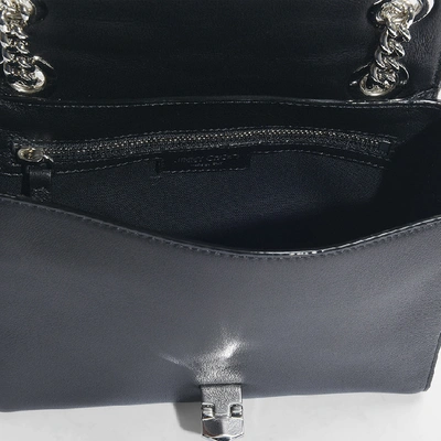 Shop Jimmy Choo Helia Shoulder Bag In Black Star Matelasse Nappa With Mini Studs