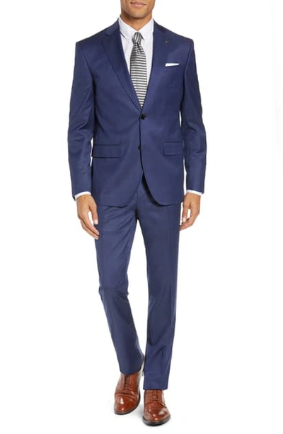 Shop Ted Baker Roger Slim Fit Solid Wool Suit In Blue