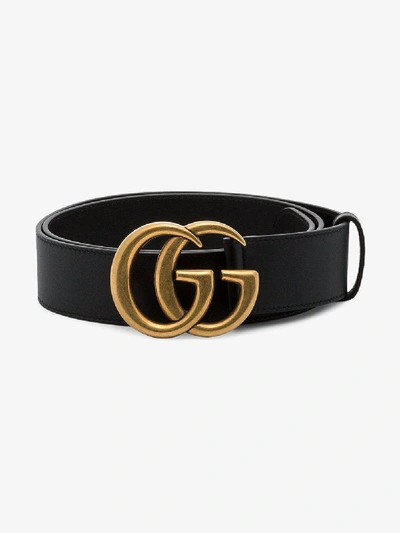 Shop Gucci Black Gg Marmont Leather Belt