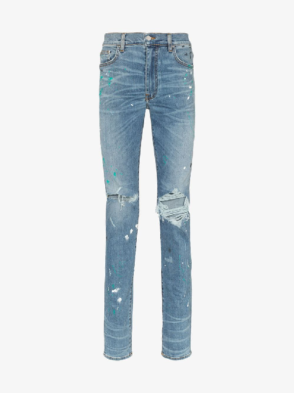 mike amiri paint splatter jeans