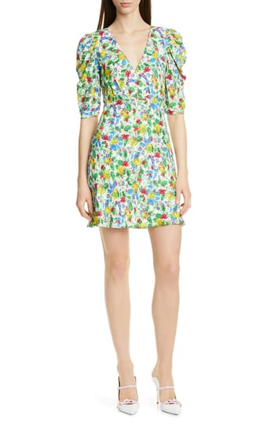 Shop Saloni Colette Silk Minidress In Carlotta