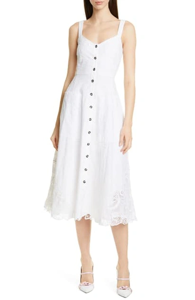 Shop Saloni Fara Eyelet Midi Dress In White