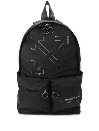 Shop Off-white Printed Logo Backpack - Schwarz In Black