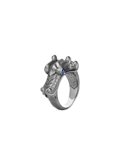 Shop John Hardy 'legends Naga' Sapphire Rhodium Silver Ring In Metallic