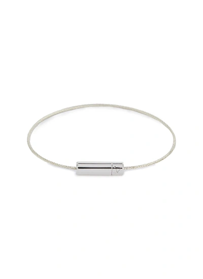 Shop Le Gramme 'le 5 Grammes' Polished Sterling Silver Cable Bracelet In Metallic