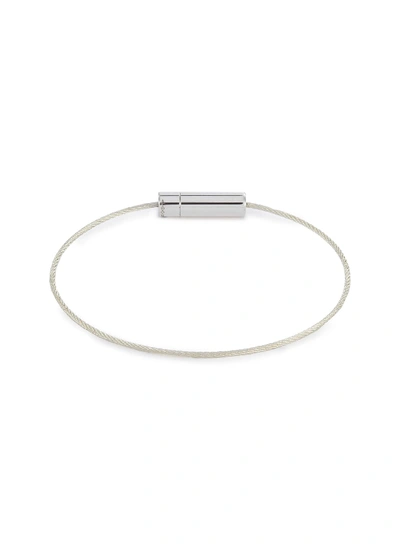 Shop Le Gramme 'le 5 Grammes' Polished Sterling Silver Cable Bracelet In Metallic