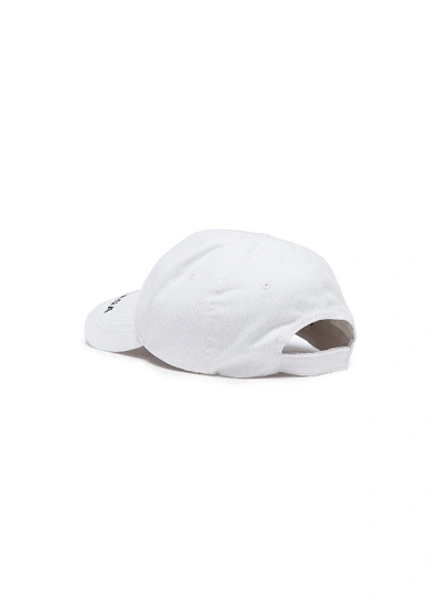 Shop Balenciaga 'everyday' Logo Embroidered Visor Baseball Cap In White