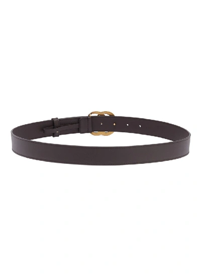 Shop Gucci Gg Logo Buckled Leather Belt In Brown