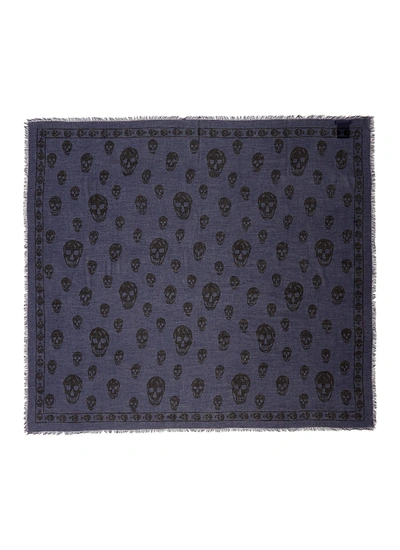 Shop Alexander Mcqueen Classic Skull Modal-silk Scarf