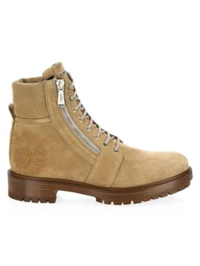 Shop Balmain Ranger Suede Combat Boots In Tan