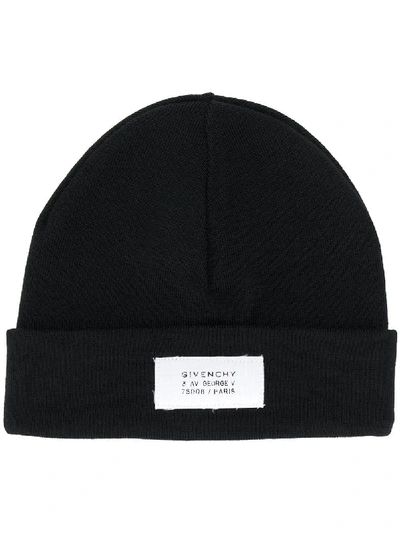 GIVENCHY PATCH DETAIL BEANIE - 黑色