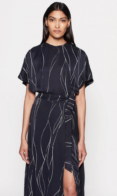 Shop Equipment Chemelle Silk Dress In Eclipse/bright White