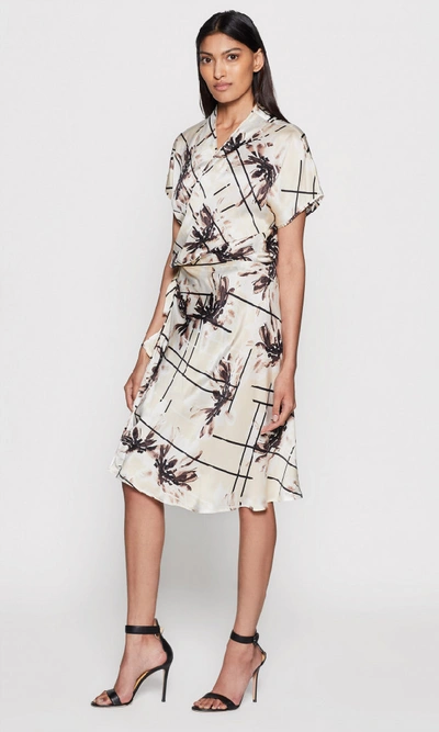 Shop Equipment Leonce Silk Dress In Almond Milk Multi