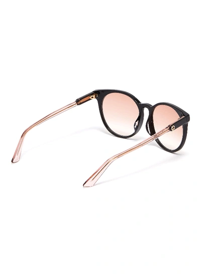 Shop Gucci Colourblock Acetate Round Sunglasses In Multi-colour