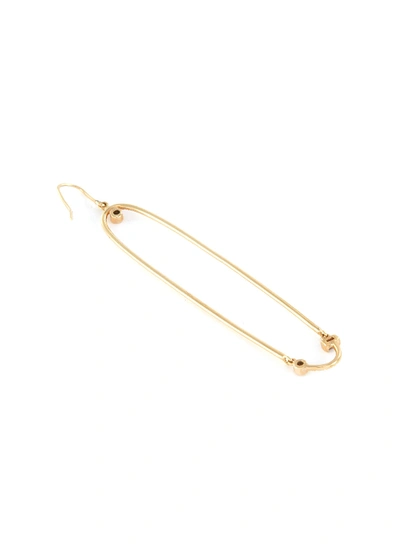 Shop Xiao Wang 'gravity' Diamond 14k Yellow Gold Mismatched Oval Hoop Earrings In Metallic