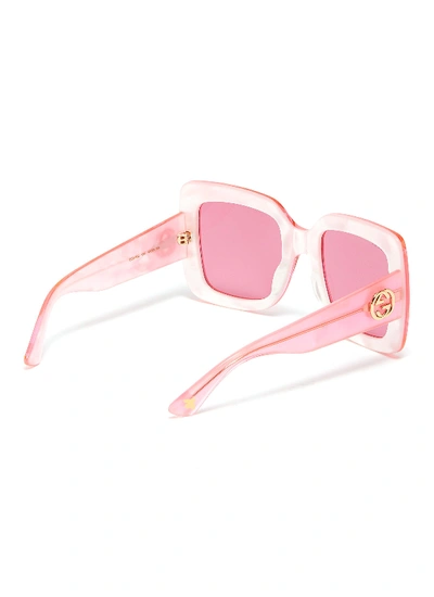 Shop Gucci Acetate Oversized Square Sunglasses