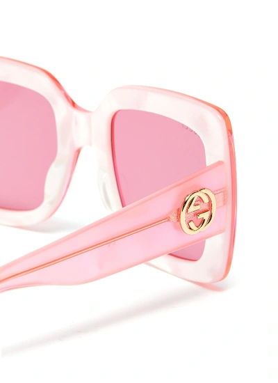 Shop Gucci Acetate Oversized Square Sunglasses