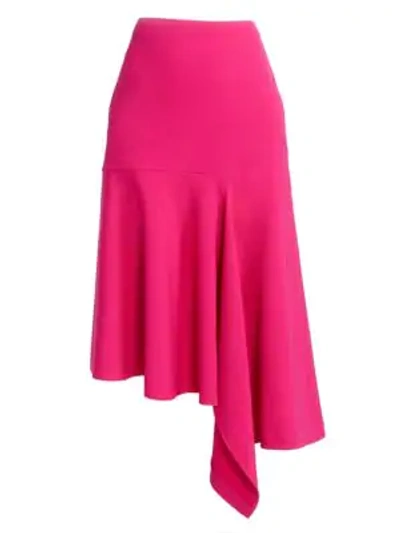 Shop Balenciaga Draped Godet Skirt In Fuchsia