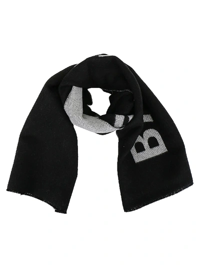 Shop Balenciaga Oversize Logo Scarf In Black