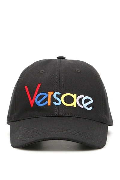 Shop Versace Logo Baseball Cap In Multi