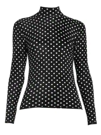 Shop Balenciaga Polka-dot Turtleneck Sweater In Black Multi
