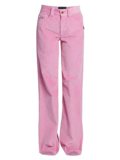 Shop Marc Jacobs The Flared Wide-leg Corduroy Jeans In Pink