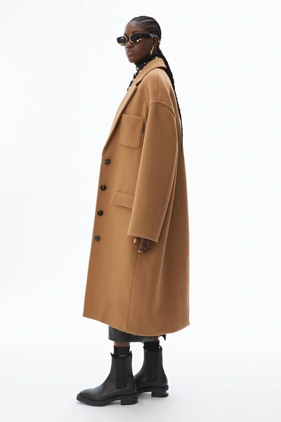 Shop Alexander Wang Drop Shoulder Coat In Camel