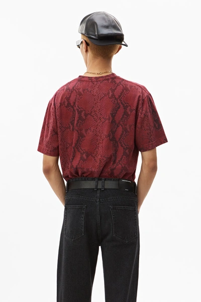 Shop Alexander Wang Snake Print High Twist T-shirt In Red